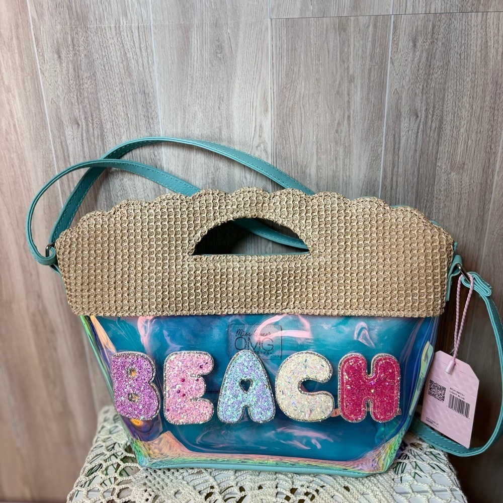 Miss Gwen’s OMG Accessories Beach-Themed Iridescent Tote Bag